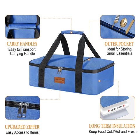 Cooklux leak-proof zipper highlights secure closure for spill-free transport.