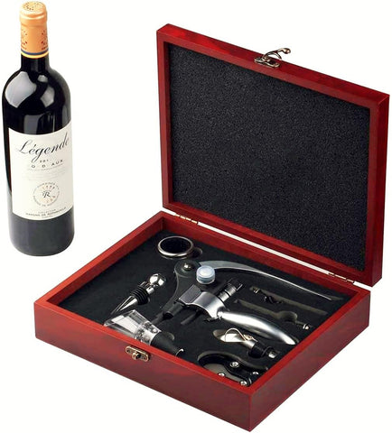 Cooko Wine Opener Set corkscrew in action for quick, smooth cork removal