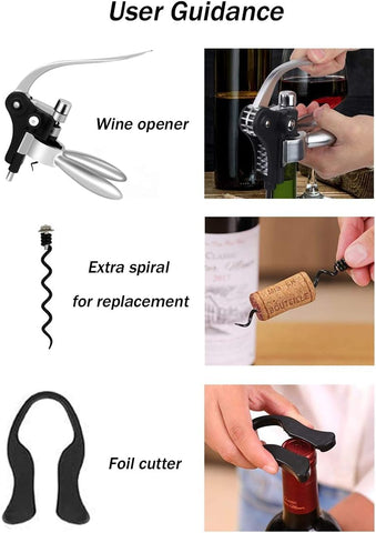Cooko Wine Opener Set pourer guides a smooth, spill-free pour