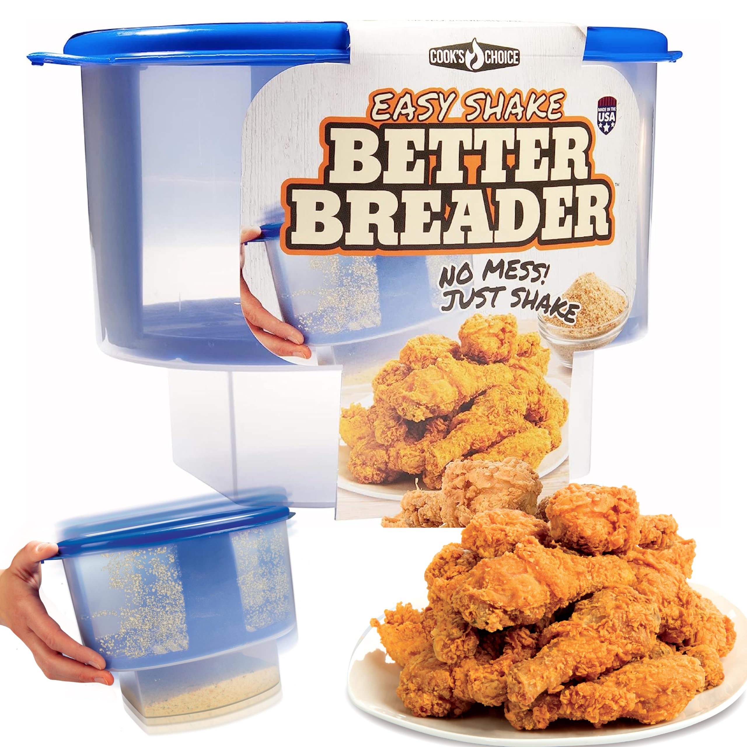 Cook's Choice Breader Bowl ready with breading and seasonings for quick, even coating.