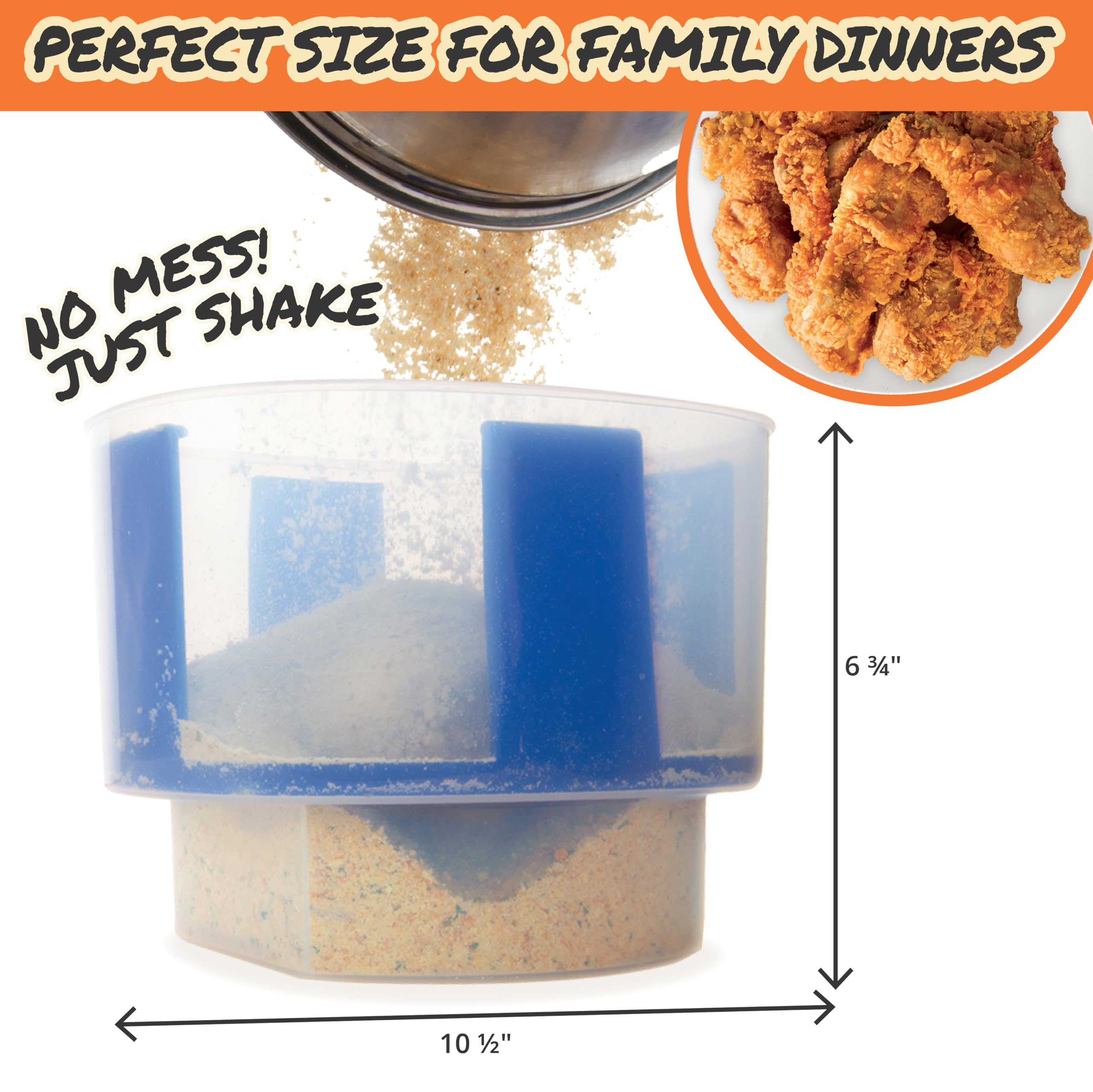 Cook's Choice Breader Bowl airtight lid keeping seasonings fresh and spill-free.