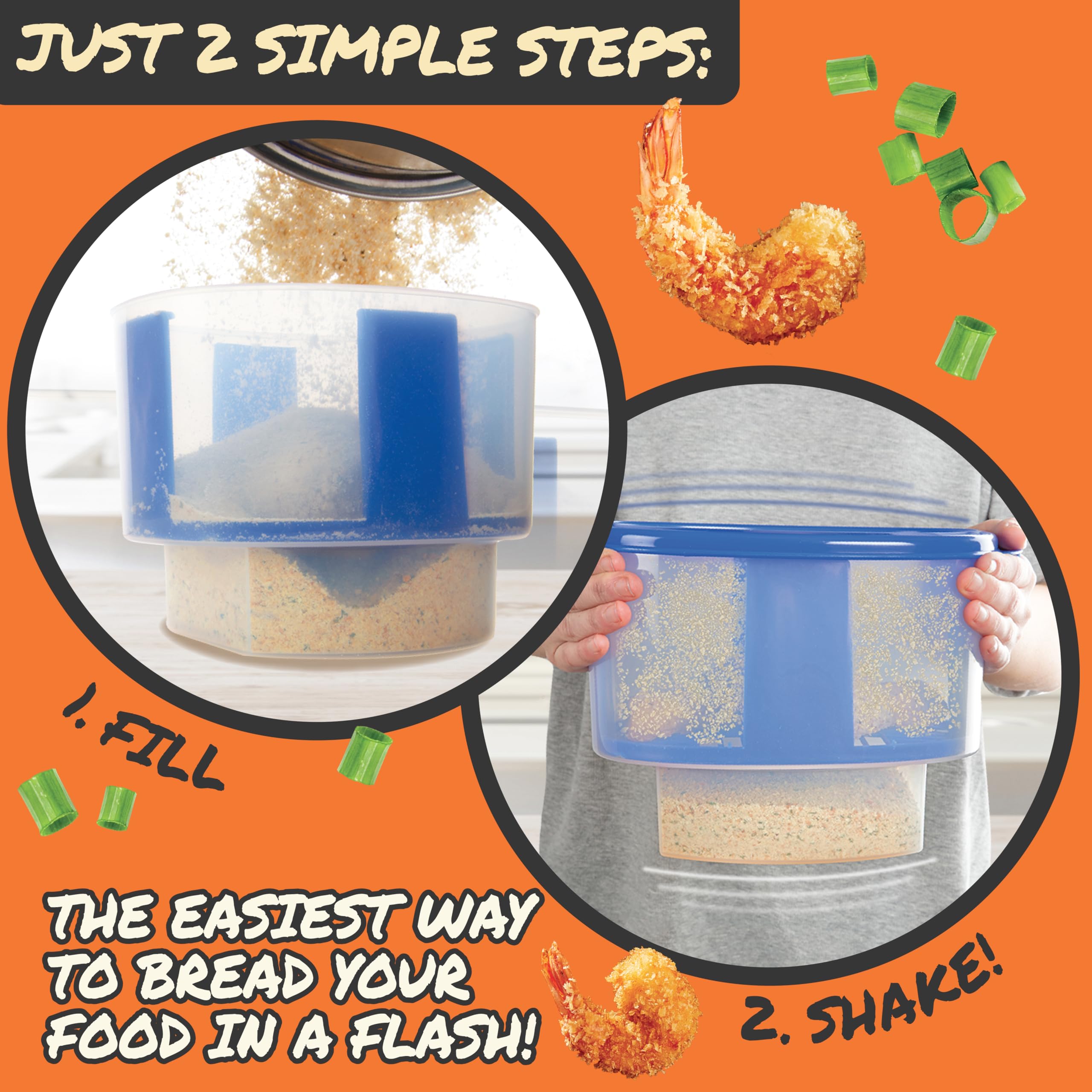 Cook's Choice Breader Bowl sifter tray hosting moistened items for uniform breading.