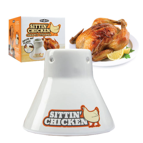 Cook's Choice Sittin' Chicken ceramic base for stable, even roasting on grill or in oven