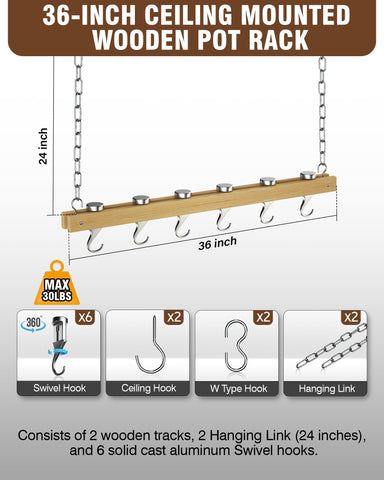 Cooks Standard NC-00269 wood-track close-up showing smooth surface for easy cleaning.