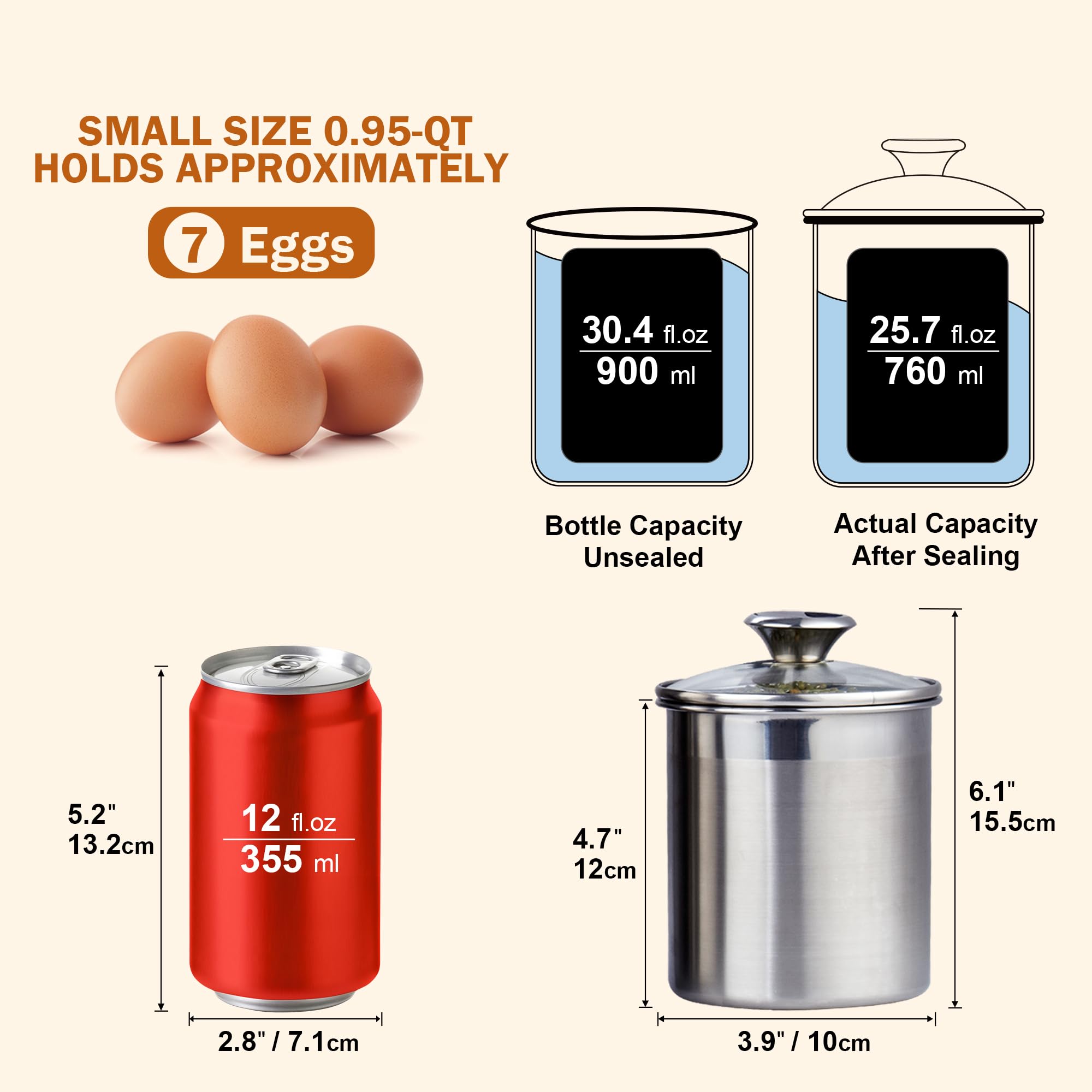 Cooks Standard stainless steel canister 1.6qt stack highlights space-saving organization.