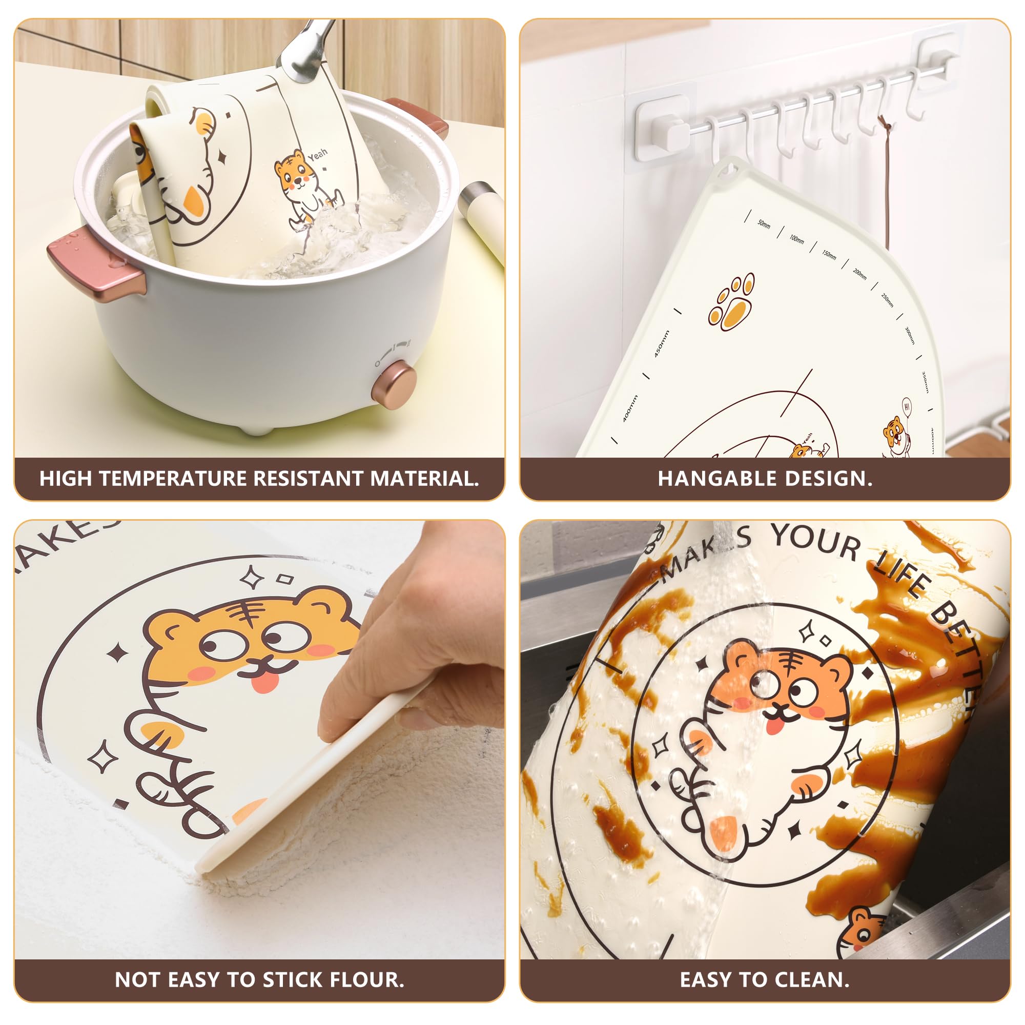 COOKSTYLE versatile baking mat handles pies, pizzas, bread, and cookies with non-stick surface.