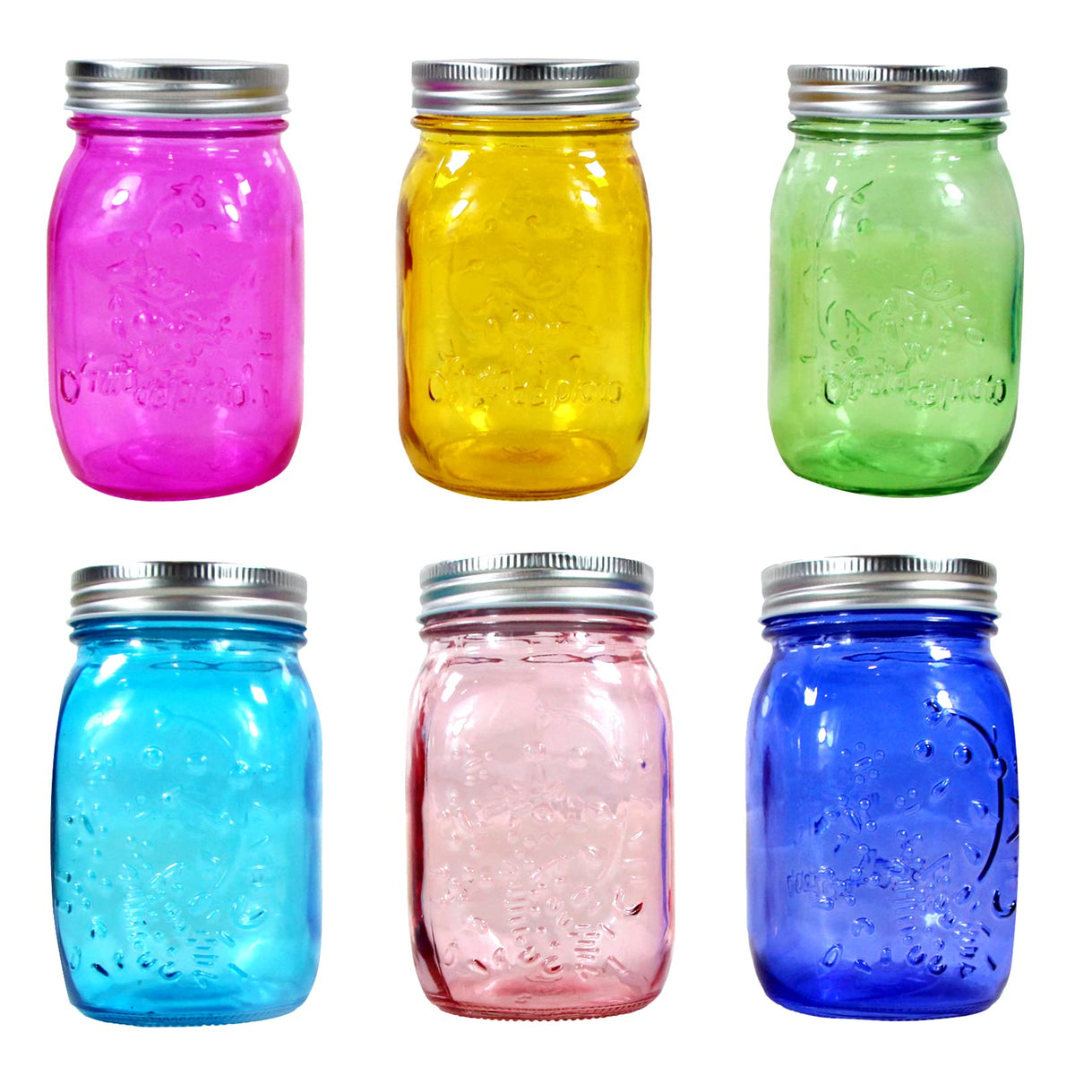 COOKWIN colored mason jar 16oz wide-mouth front view for canning and storage.