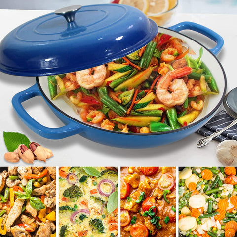CookWin enameled interior provides smooth surface for easy release and quick cleanup.