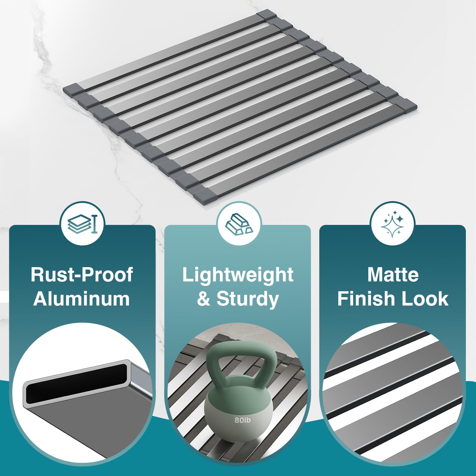 Cool-Angle compact rack fits small counters for organization.