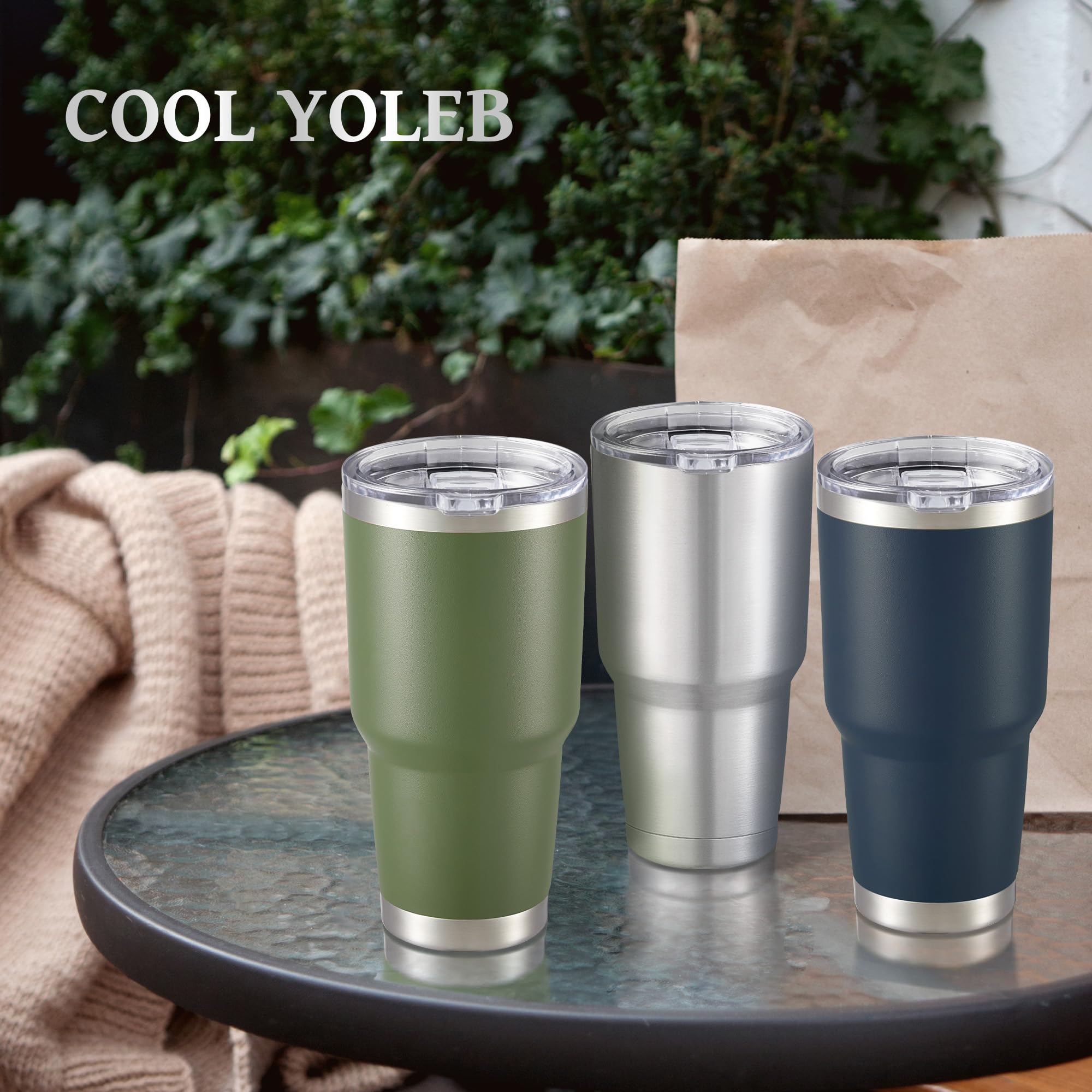 Cool Yoleb 30oz fits most car cup holders for easy transport.