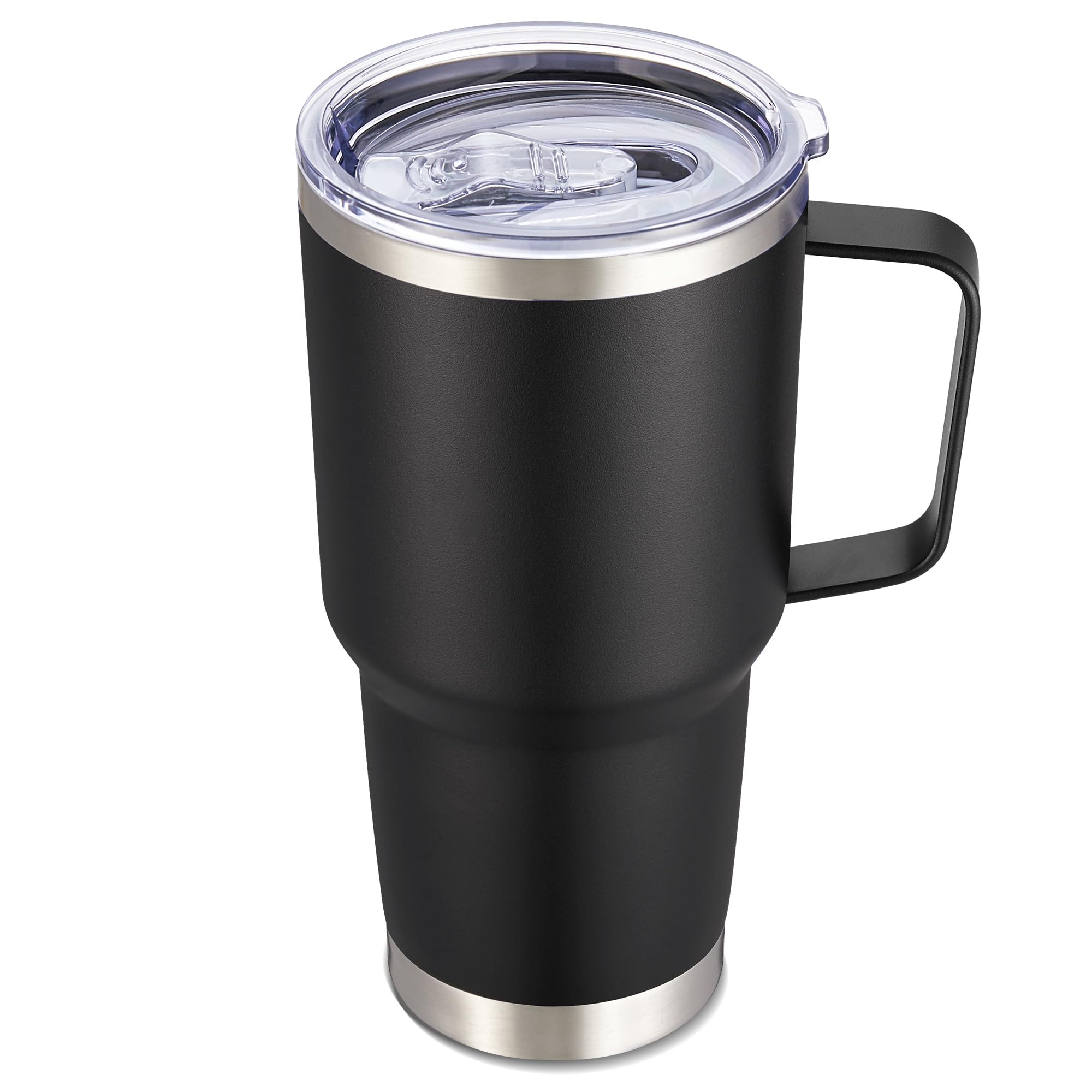 Cool Yoleb 30 oz tumbler with handle and lid for easy grip on the go.