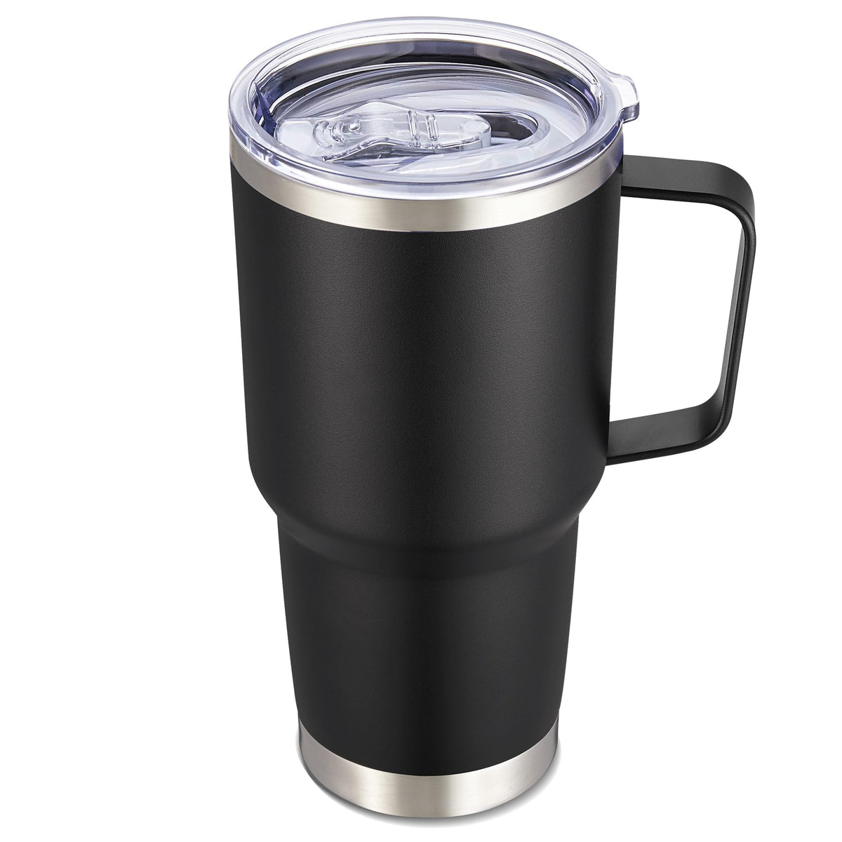 Cool Yoleb 30 oz tumbler with handle and lid for easy grip on the go.