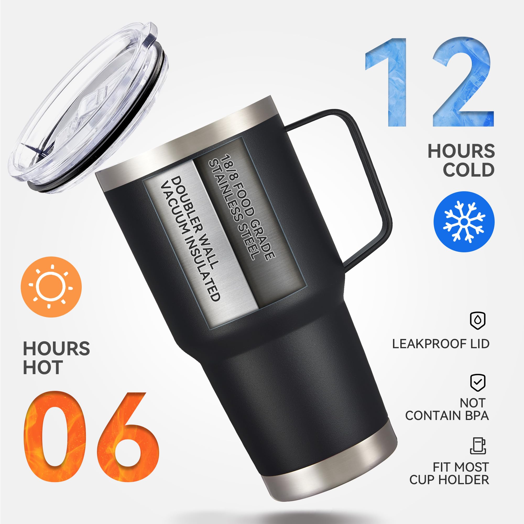 Cool Yoleb tumbler compatible with most car cup holders.