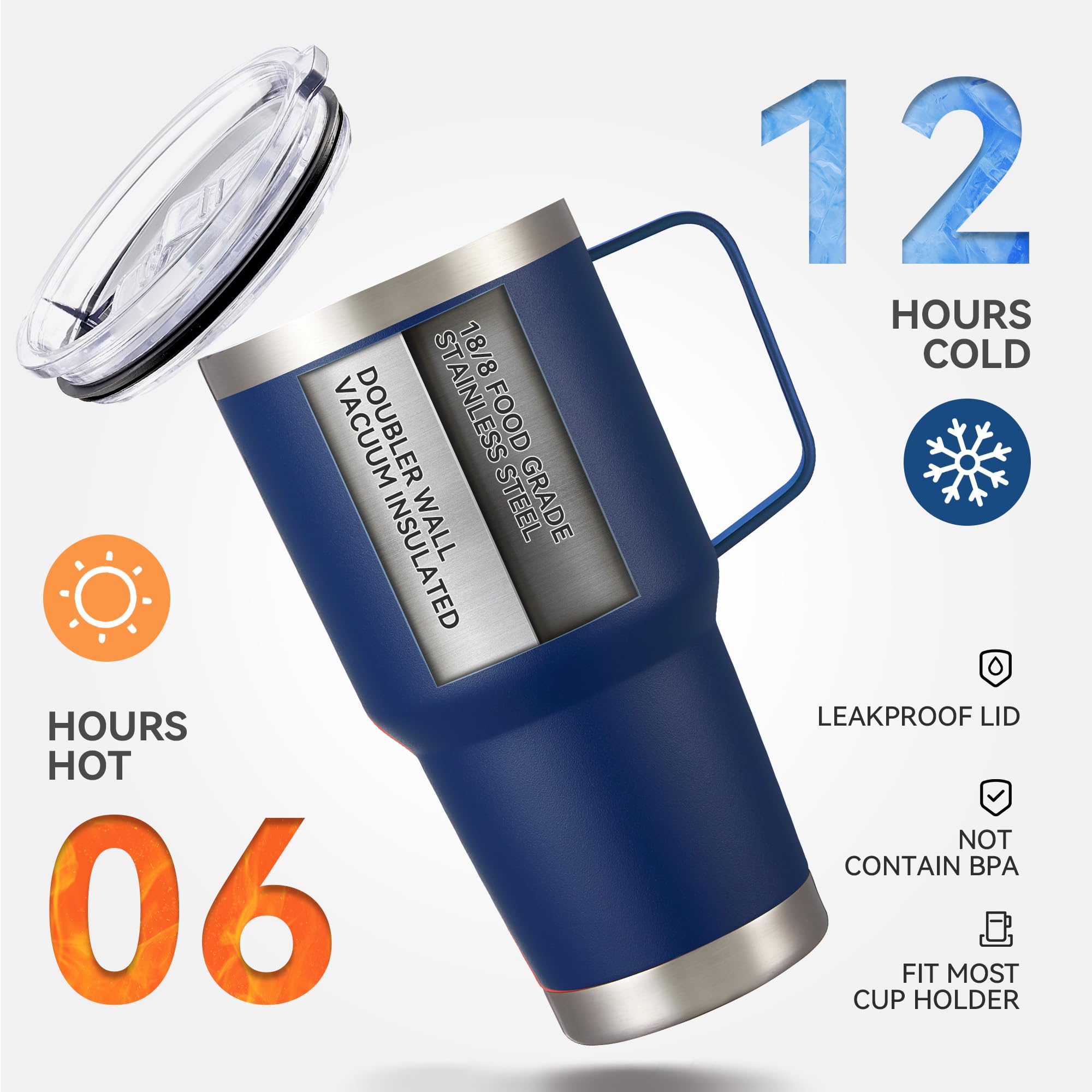 Cool Yoleb double-wall vacuum insulation keeps drinks cold or hot.