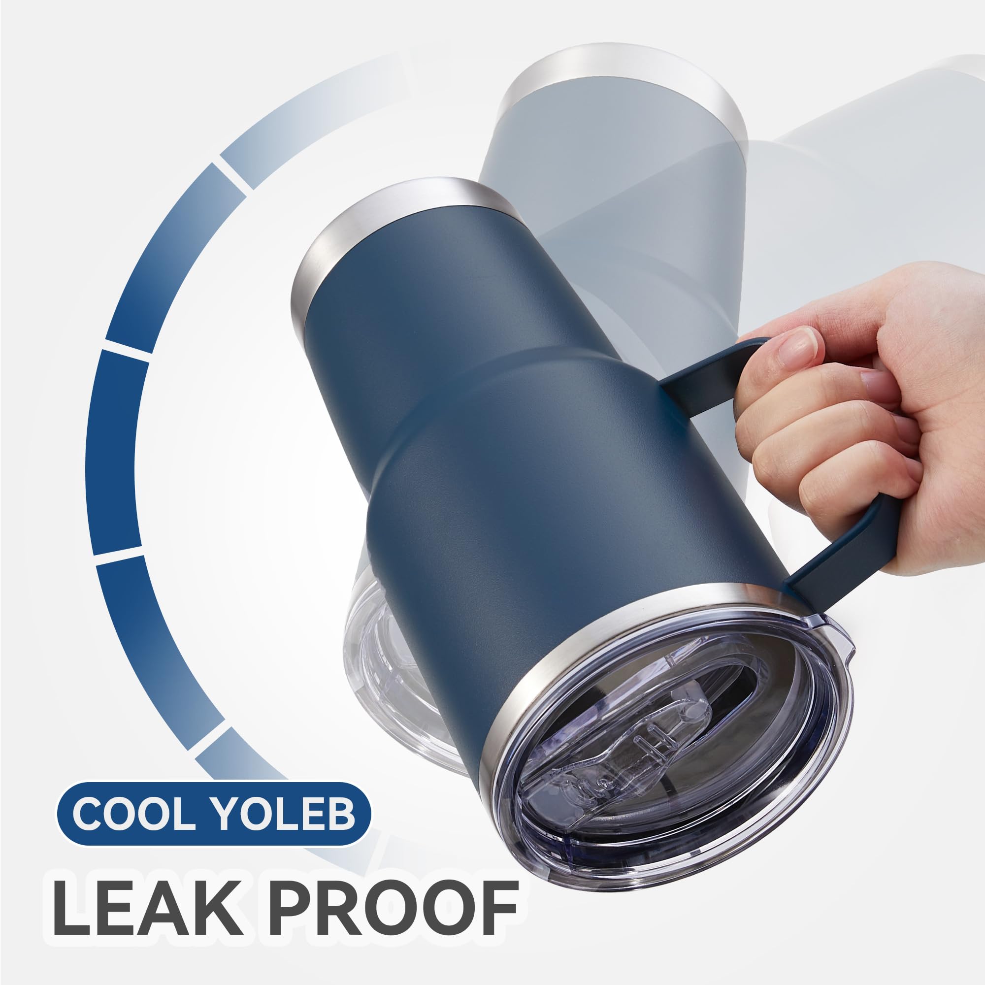 Cool Yoleb lid and leak-proof seal designed for spill-free sipping.