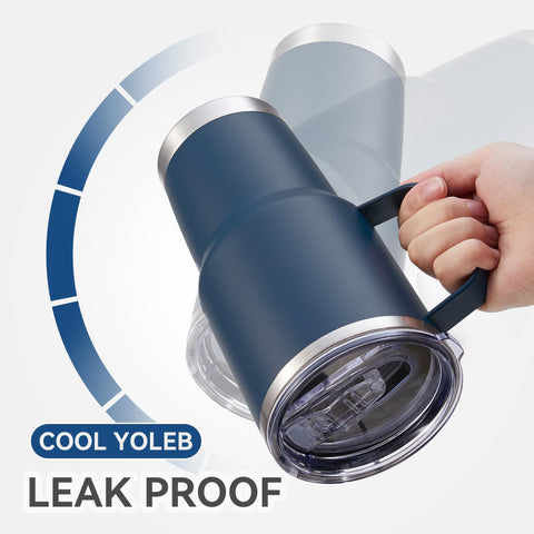 Cool Yoleb lid and leak-proof seal designed for spill-free sipping.