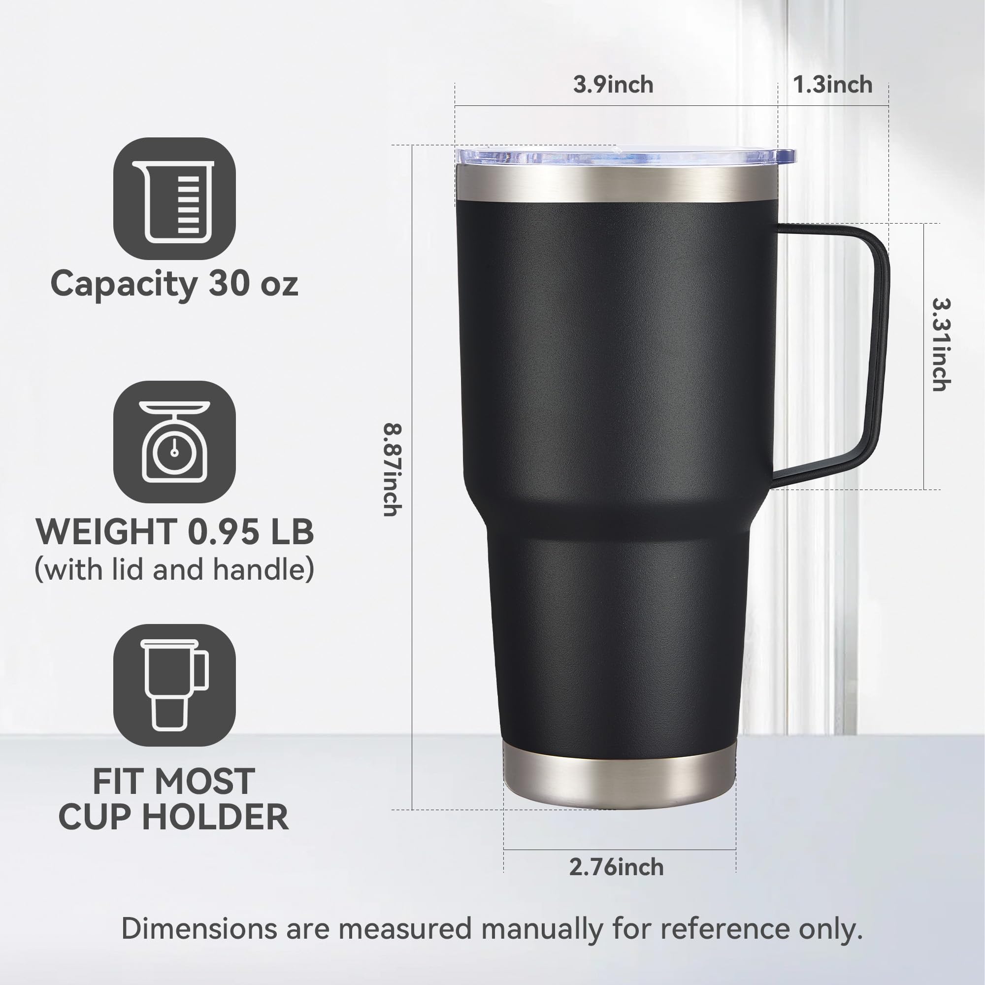 Cool Yoleb powder-coated exterior tumbler for a non-slip grip.