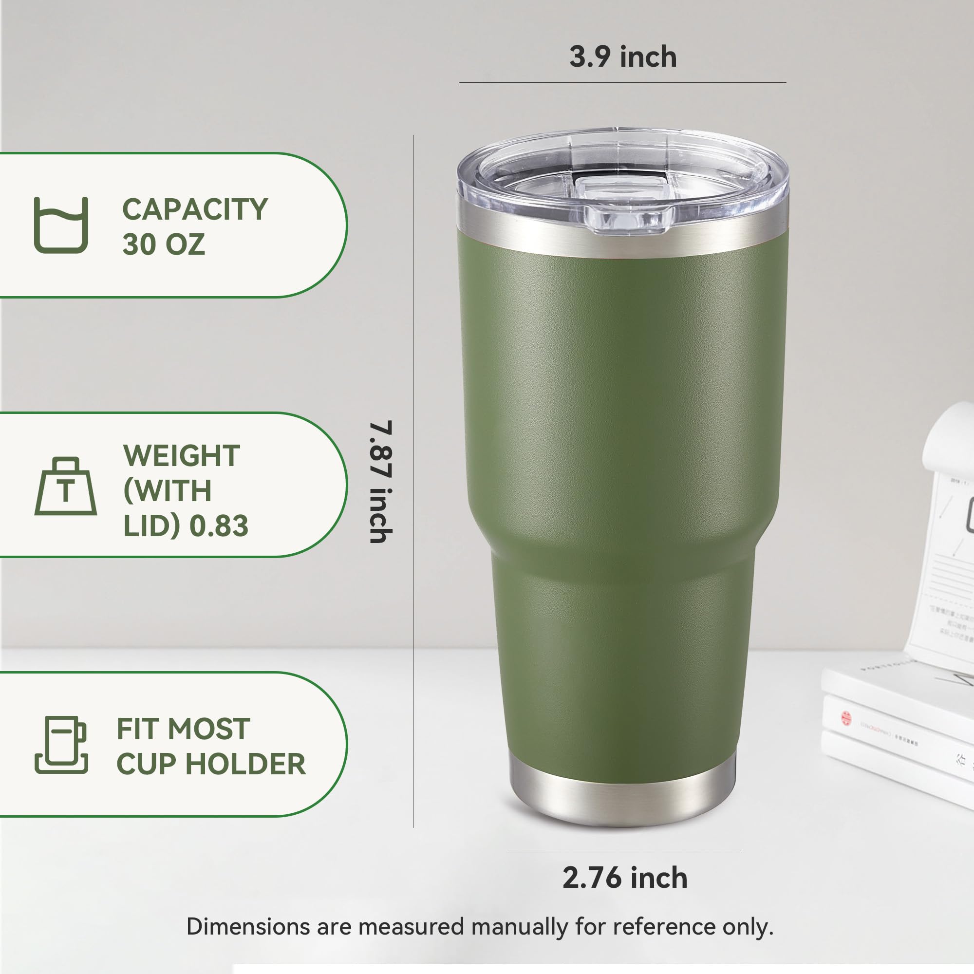 Cool Yoleb powder-coated tumbler with secure grip and sweat resistance
