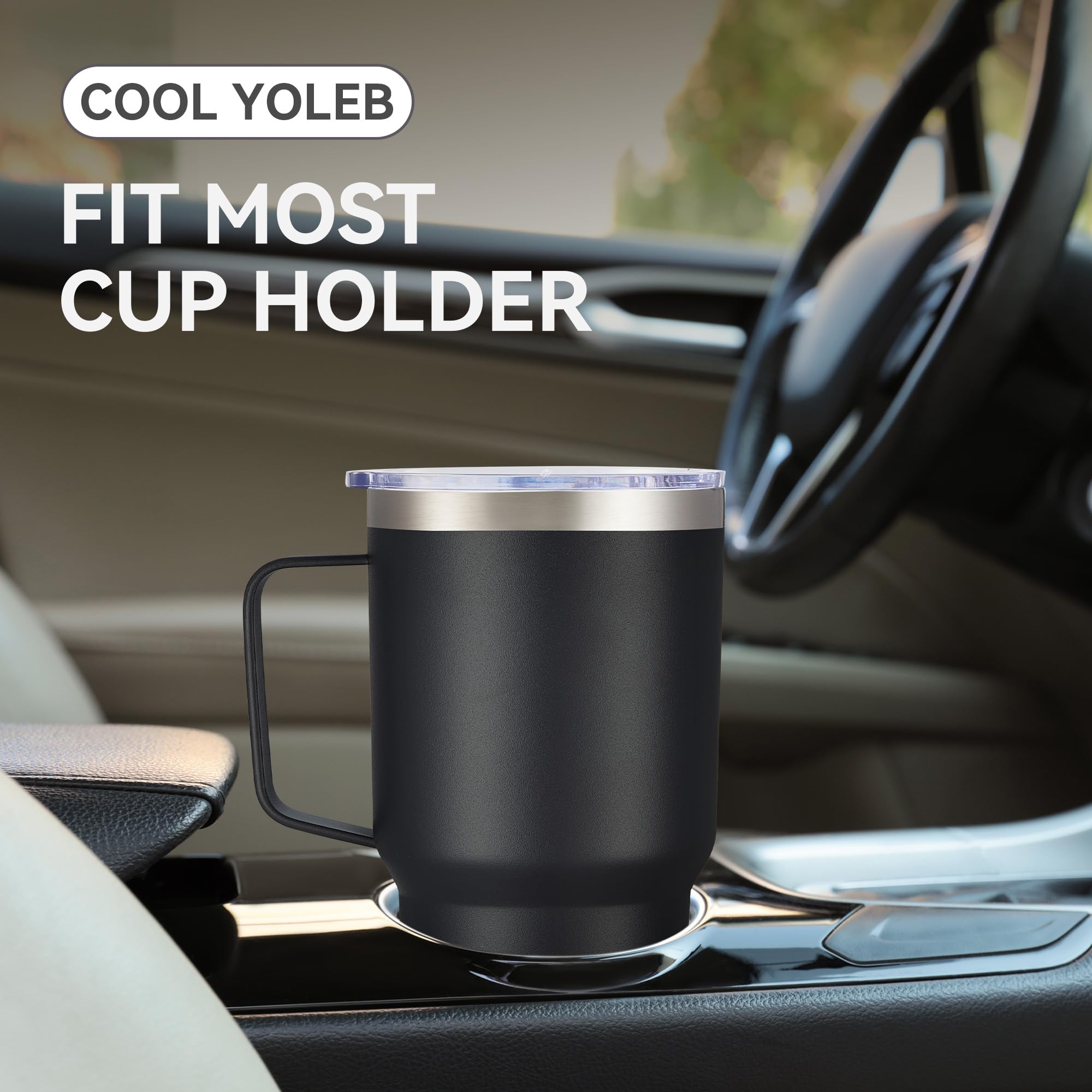Cool Yoleb stainless steel 18/8 tumbler featuring rust-resistant construction.