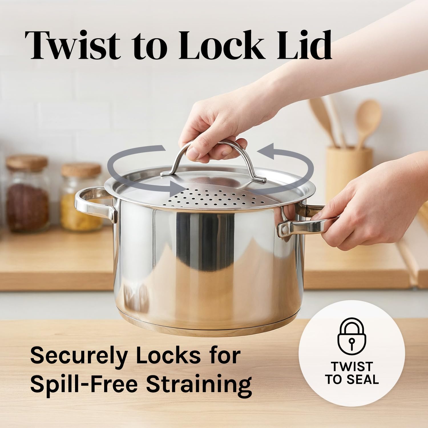 Cooler Concepts 55-qt pasta pot handles large batches with convenience.