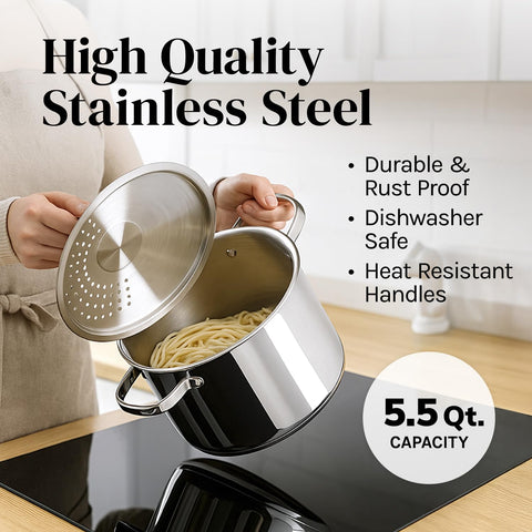 Cooler Concepts large pasta pot supports family meals with versatile cooking options.