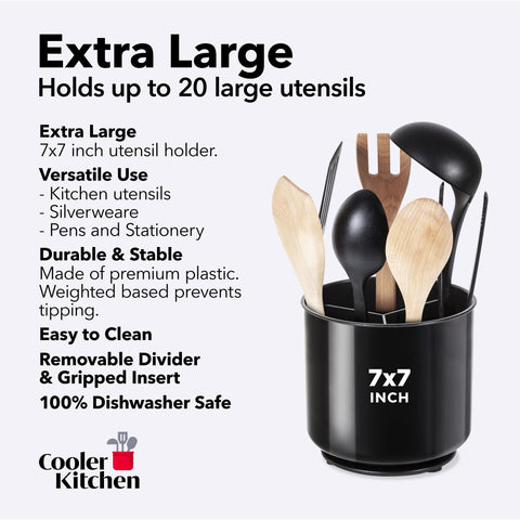 Cooler Kitchen countertop organization with a sleek black finish.