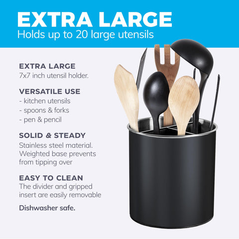 Cooler Kitchen dishwasher-safe utensil holder for simple cleaning