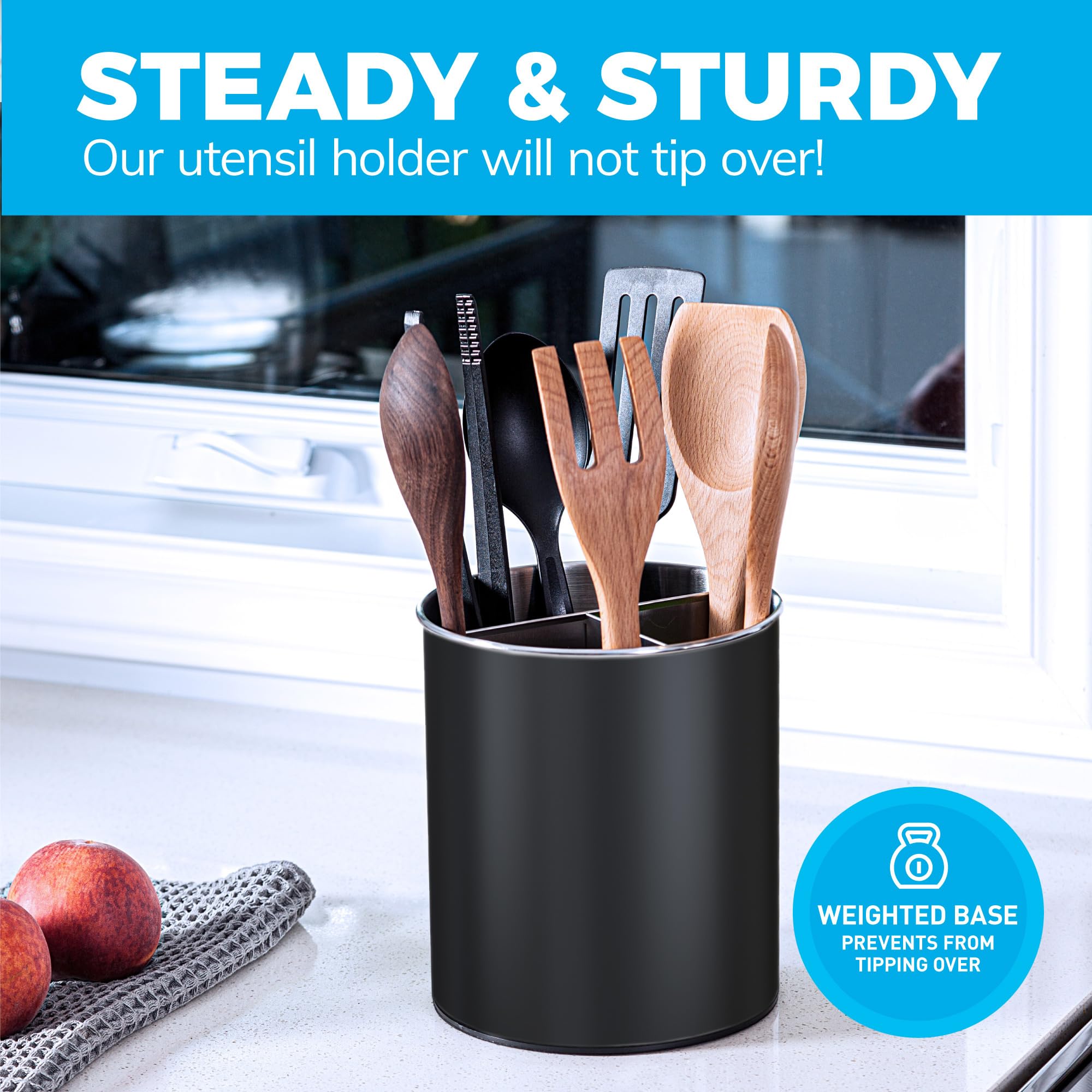 Cooler Kitchen gripped insert keeping utensils in place while cooking