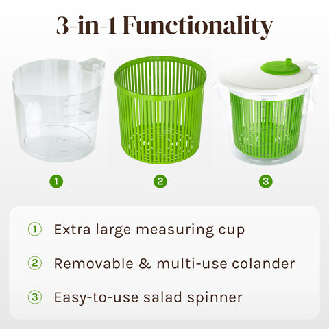Cooler Kitchen removable colander for rinsing herbs, berries, and greens.