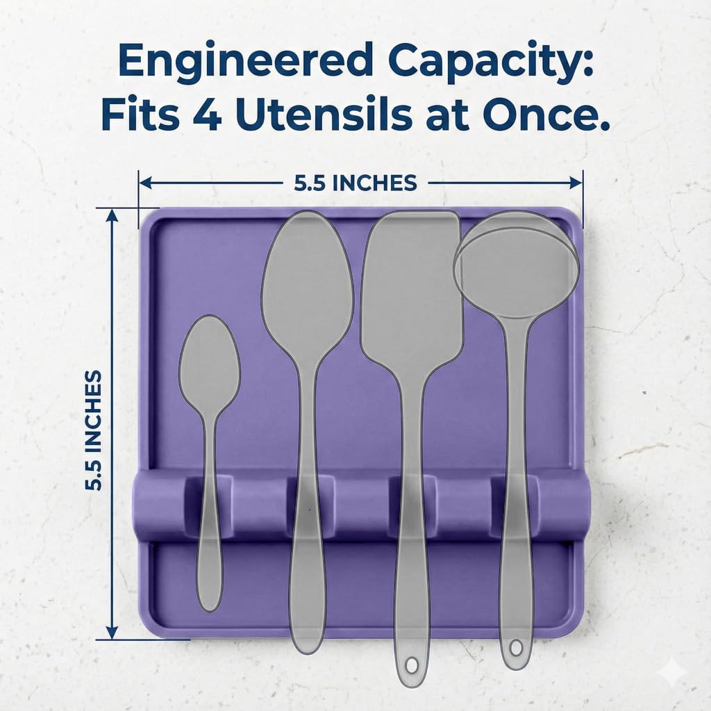 Spoon rest on stove top with drip pad for mess control by Cooler Kitchen