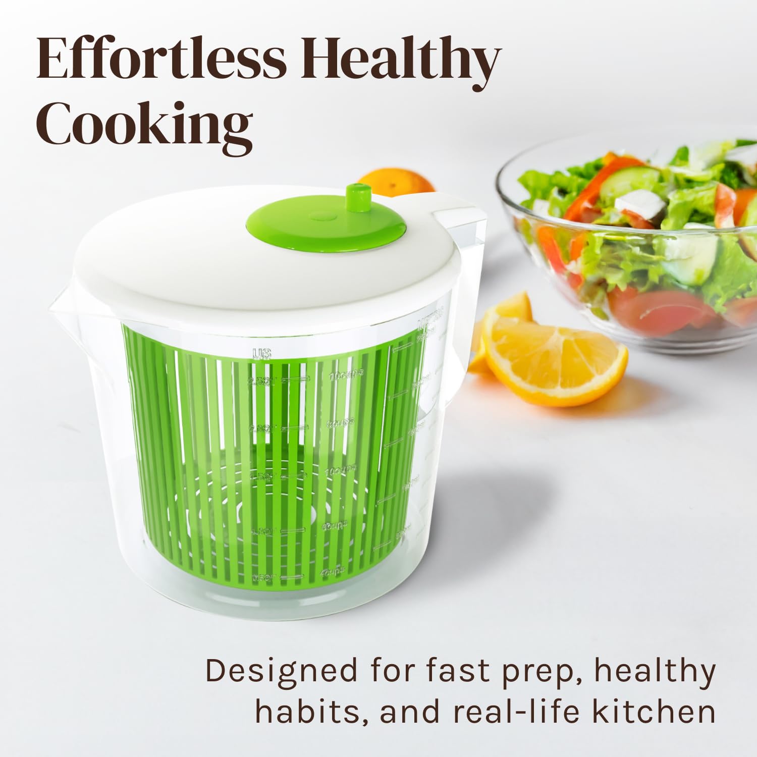 Cooler Kitchen tall bowl with measuring units enables precise portioning.