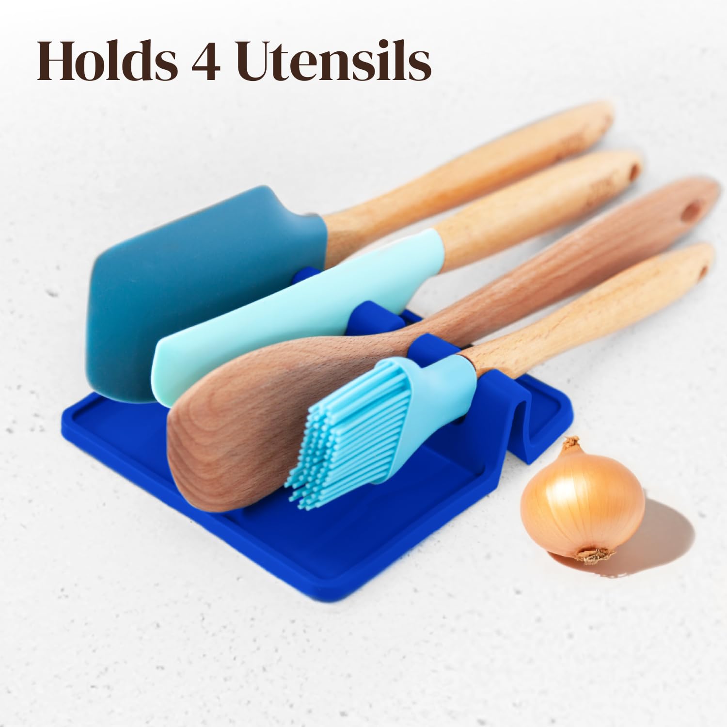 Cooler Kitchen drip-pad spoon rest, durable silicone for busy cooking sessions