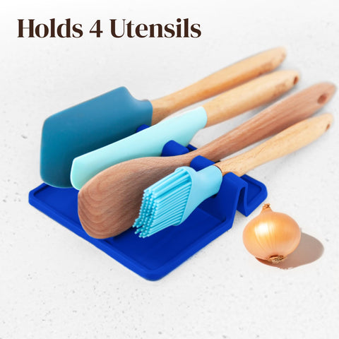 Cooler Kitchen drip-pad spoon rest, durable silicone for busy cooking sessions