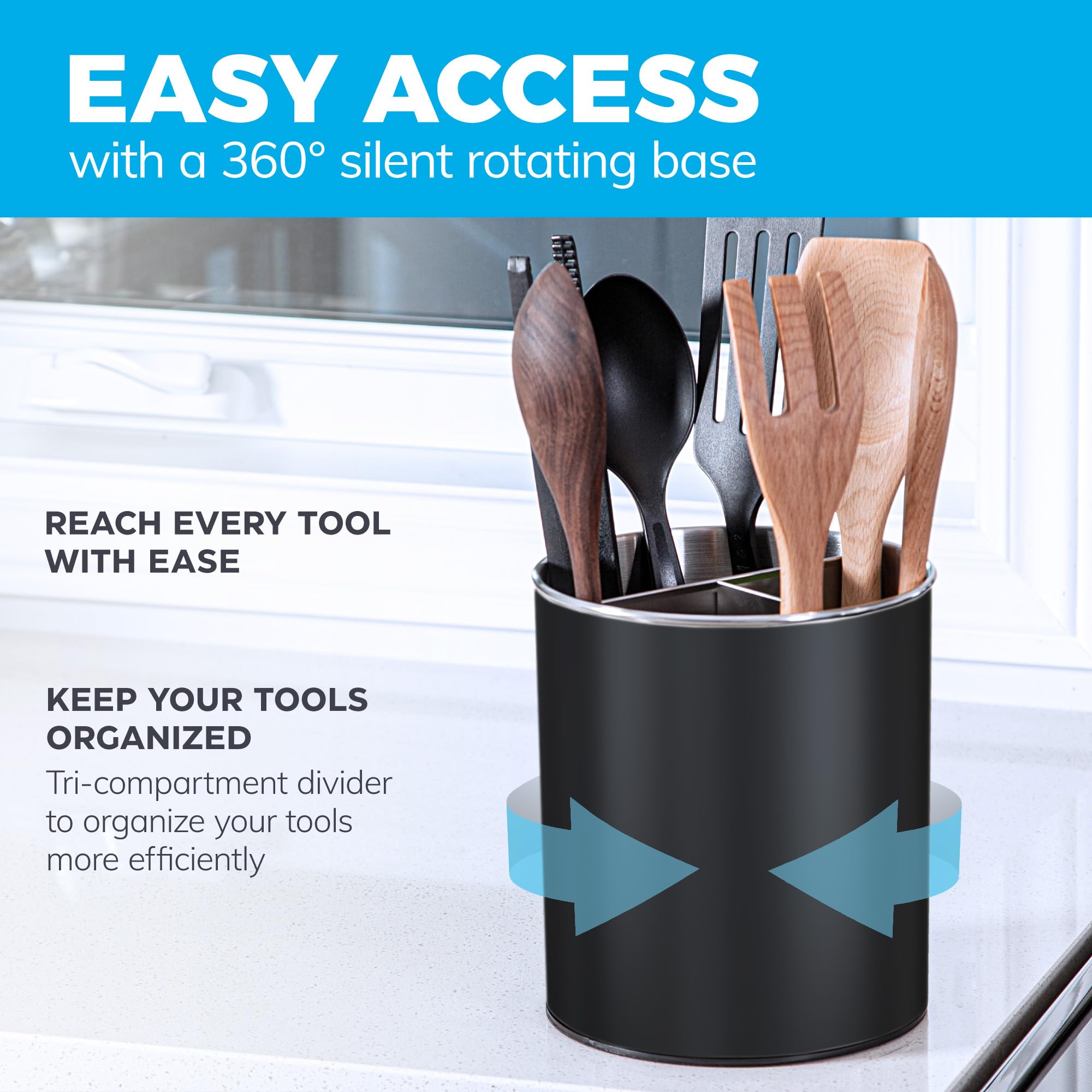 Cooler Kitchen weighted base preventing tipping during cooking