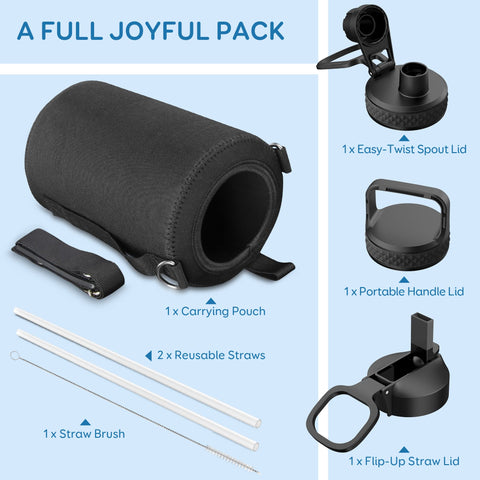 Coolflask gallon bottle straw lid for quick sipping on the go.