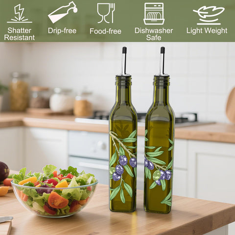 COOLMI dark green glass blocks light to help keep oils fresh