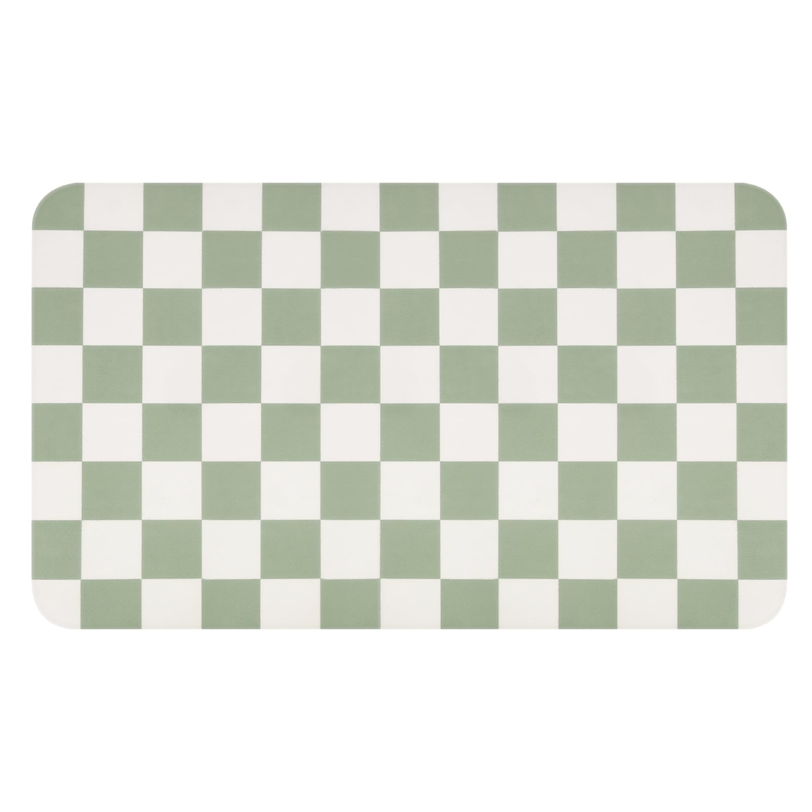 CooRug green checkered mat keeps busy kitchens organized.