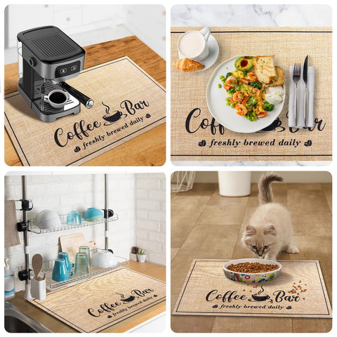 CooRug versatile mat serves as dish drying and placemat.