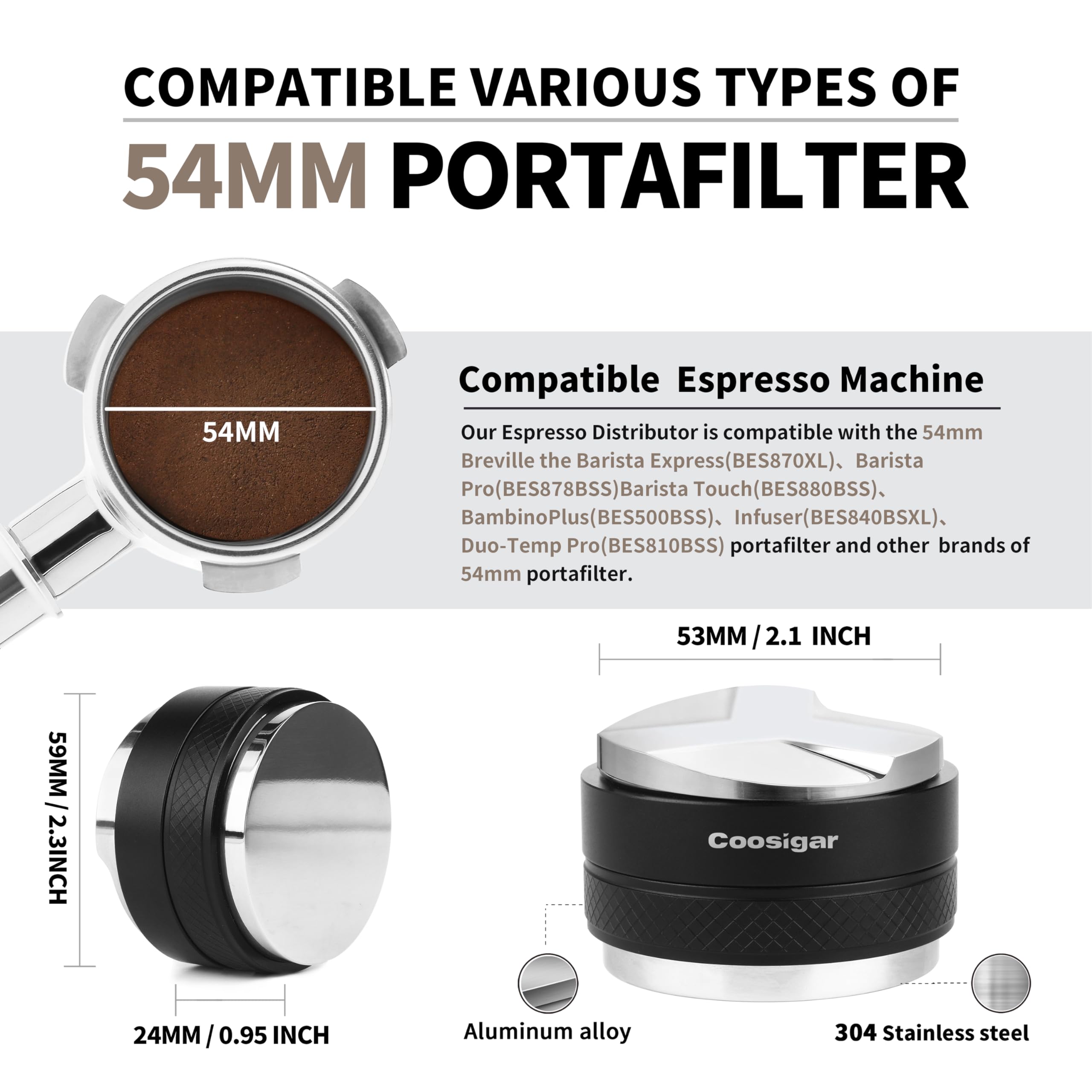 Coosigar aluminum handle delivers ergonomic grip during use.