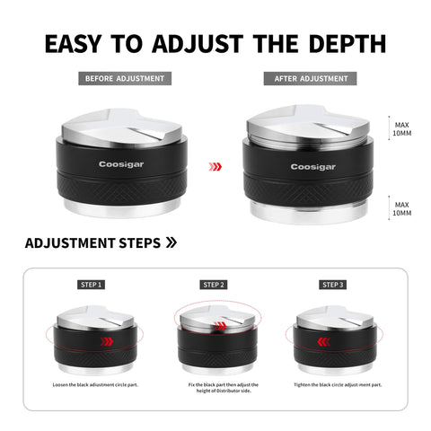 Coosigar height-adjustment without tools for consistent depth.