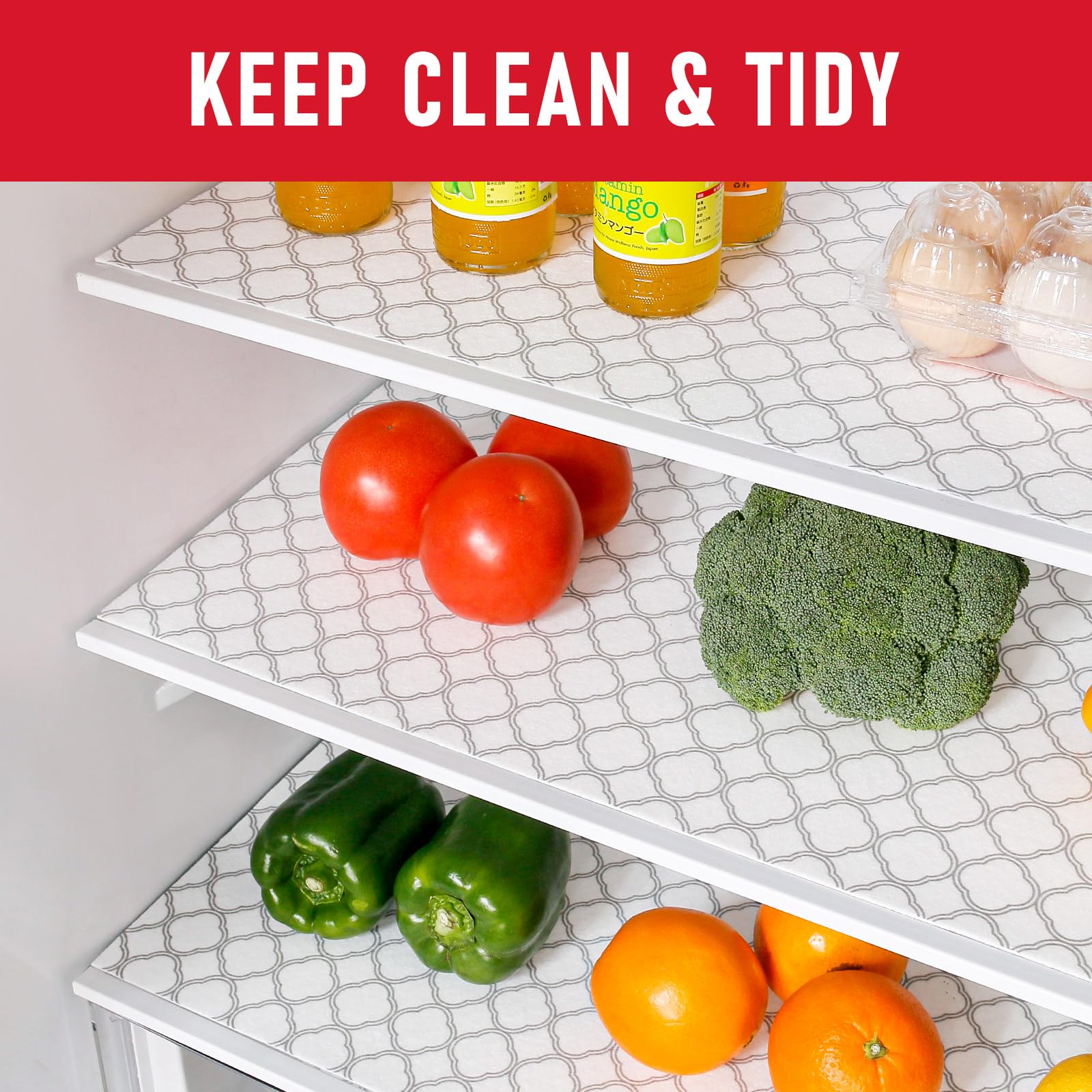 Cooyes absorb moisture fridge liners help keep produce dry.