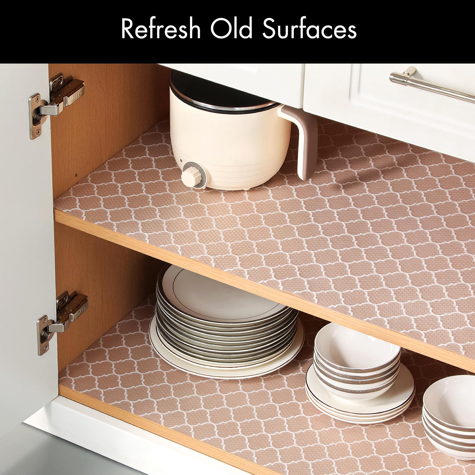 Cooyes shelf liner non-adhesive design keeps surfaces clean without residue.