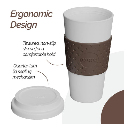 Copco Acadia reusable cup offers BPA-free plastic for sustainable daily use.