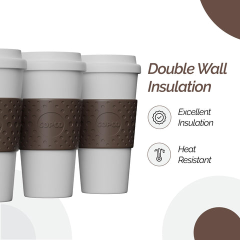 Copco Acadia 16oz mug shows textured grip for secure handling.