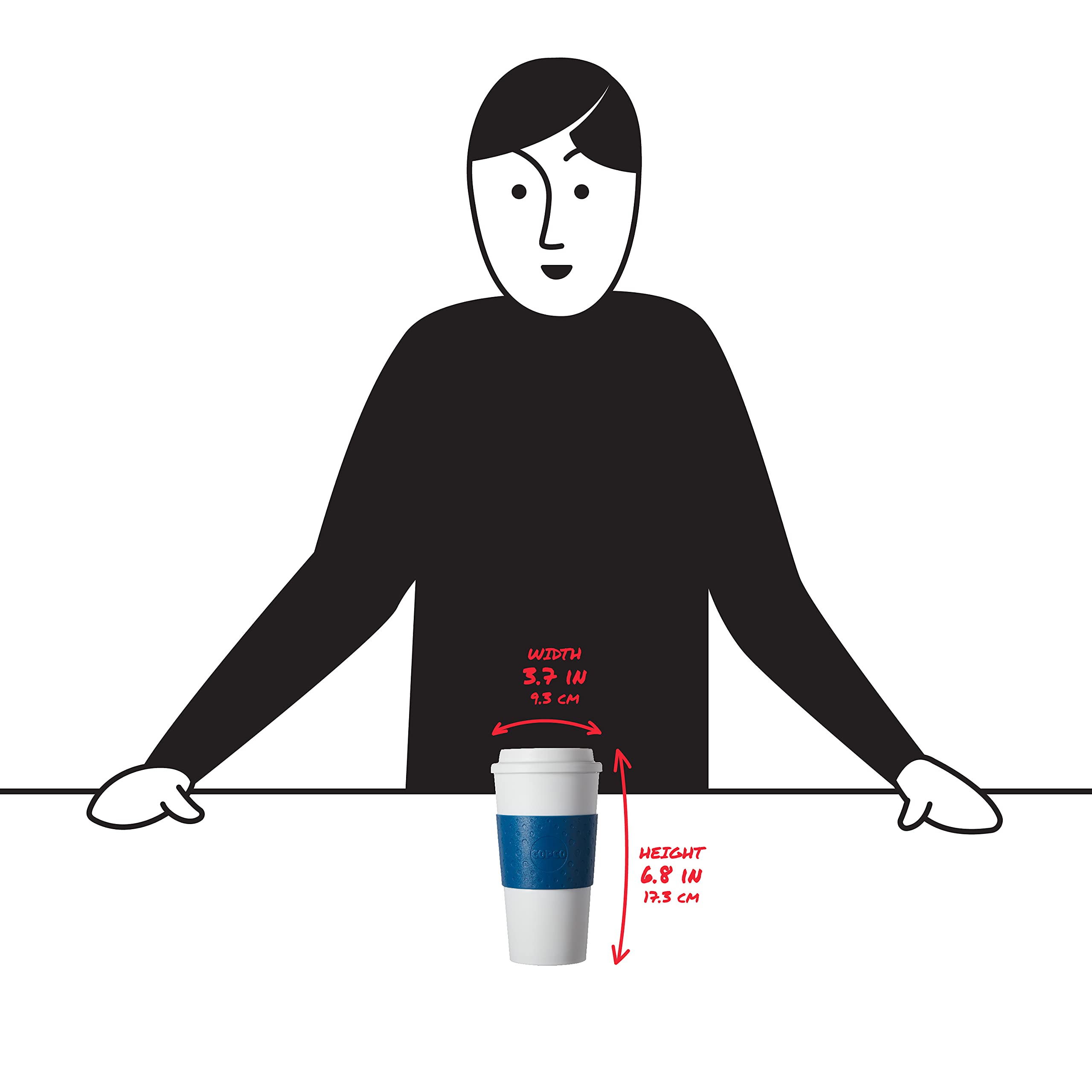 Copco Acadia double-walled insulation maintains temperature for hot or cold drinks.