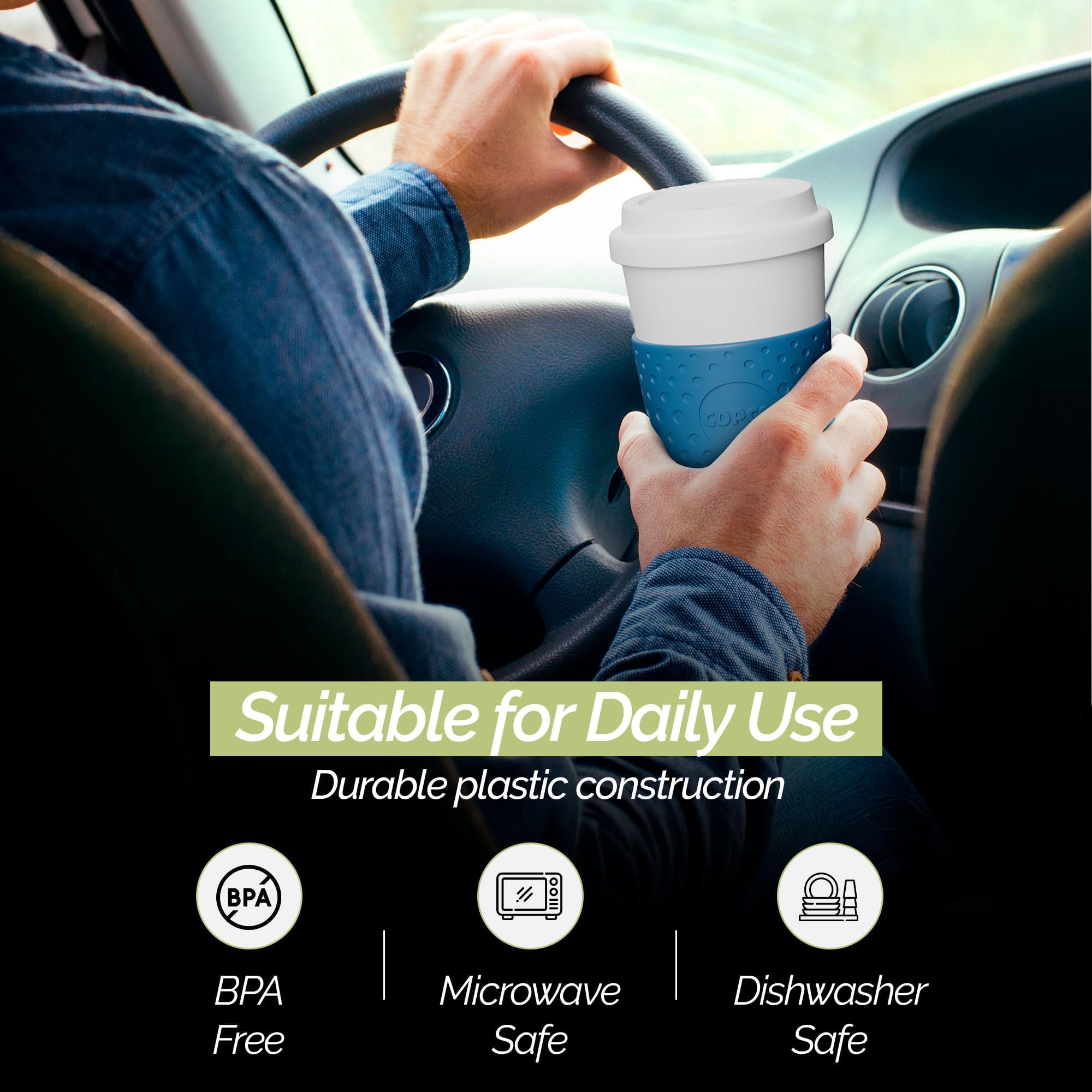 Copco Acadia mug with ergonomic grip for easy handling.
