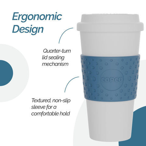 Copco Acadia microwave-safe mug for quick reheating at home or travel.