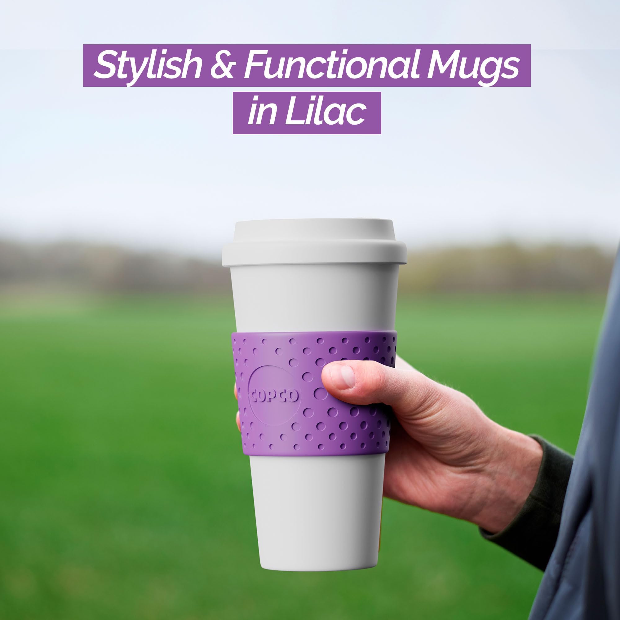 Copco Acadia mug with lid closed highlights spill-proof reliability during travel.