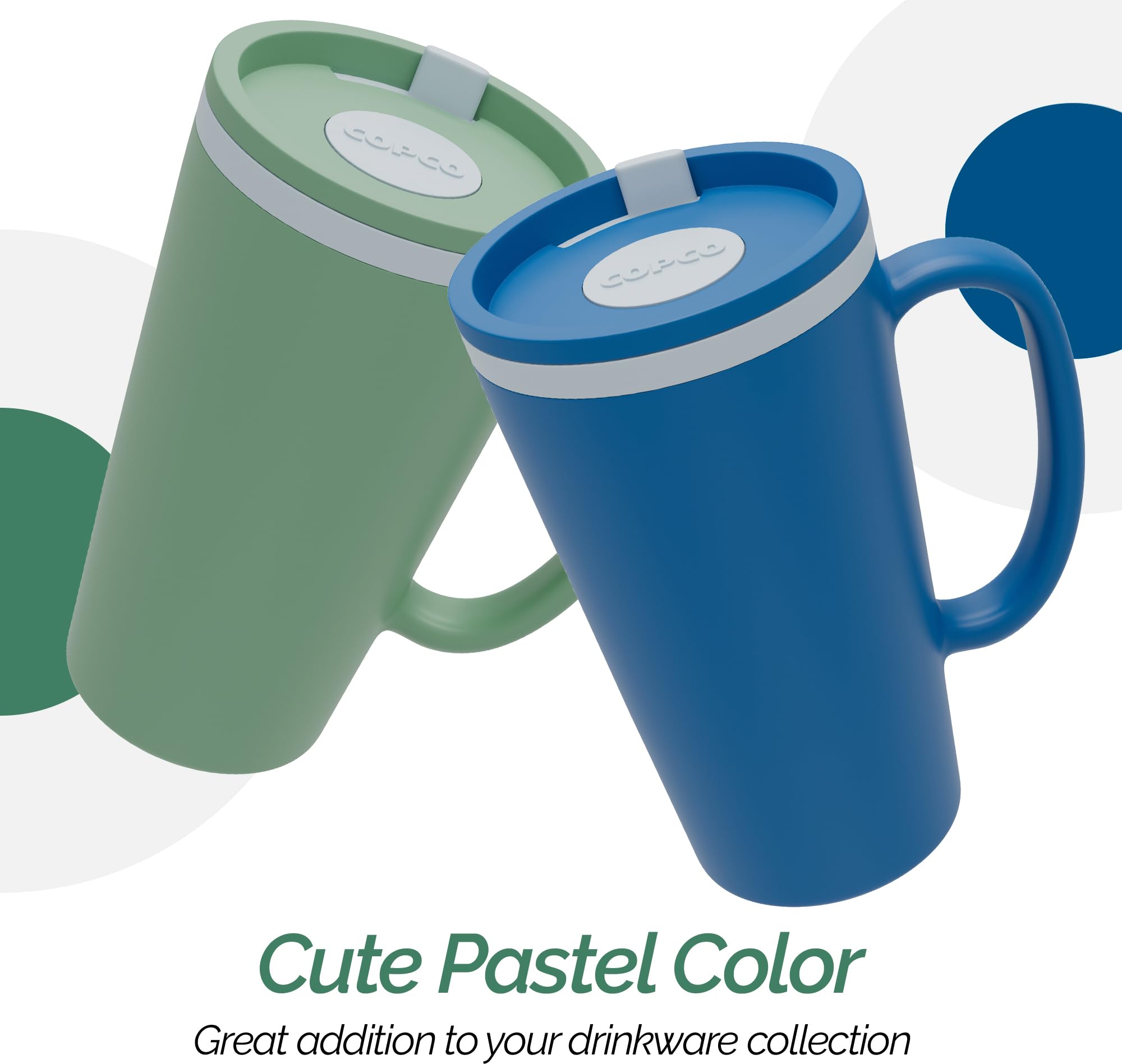 Copco Cone mug with wide mouth makes ice addition effortless