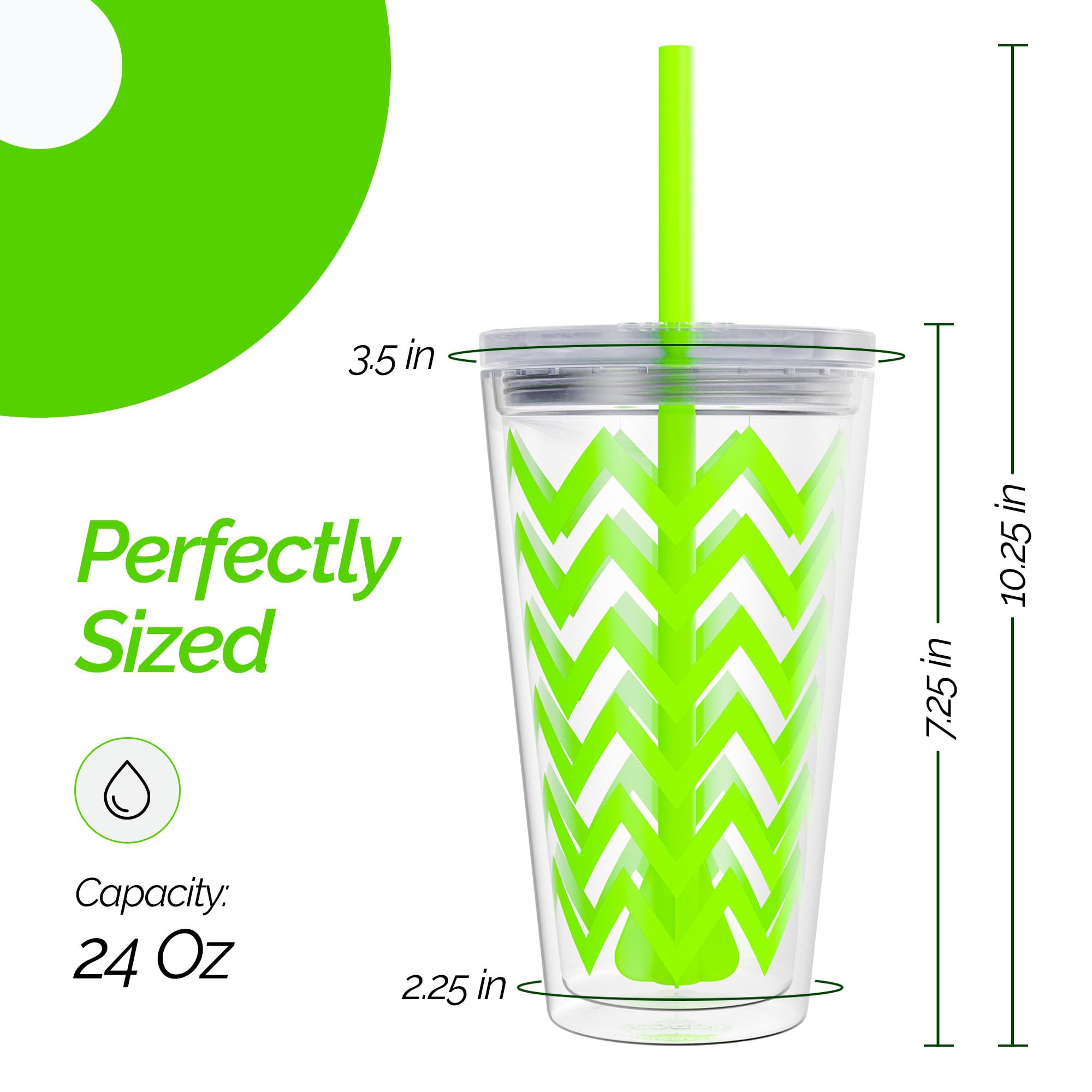 Copco Minimus with removable straw and footed base for mixed drinks